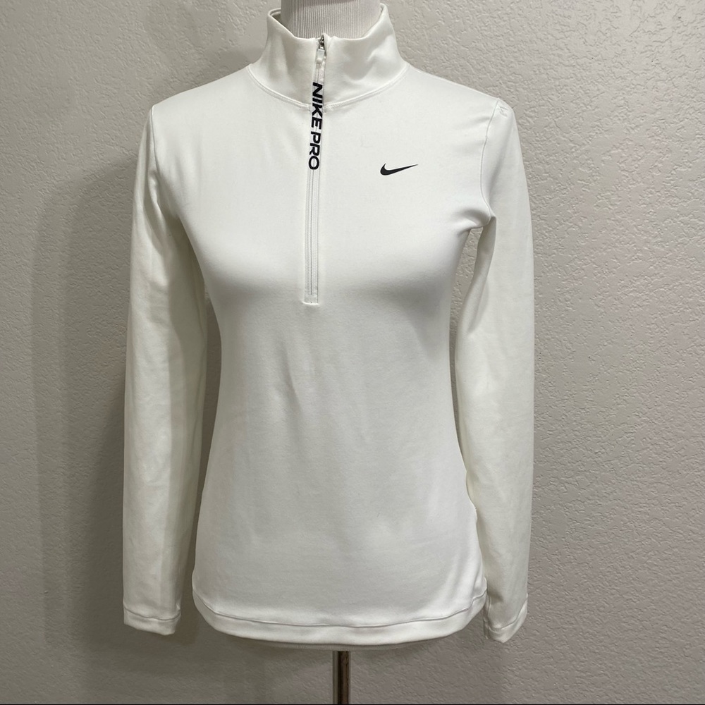 Nike DriFit Pro Quarter Zip White Size Small